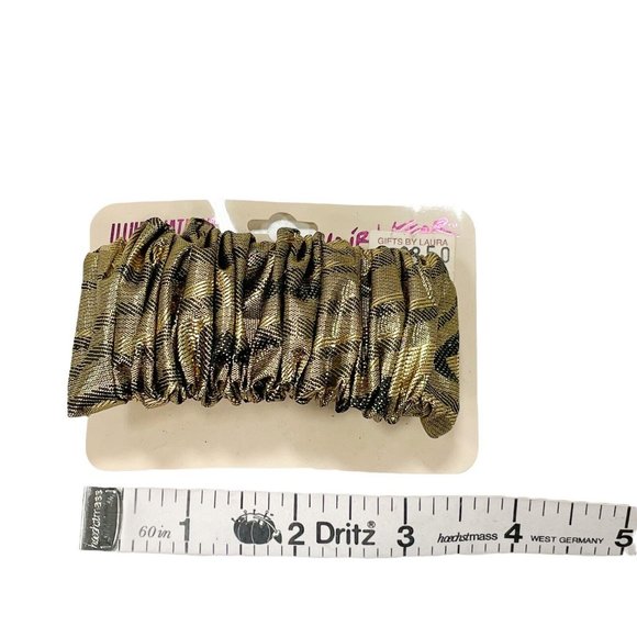 Vintage 80s Gold Scrunchie Hair Barrette Clip- Illuminations Hair Wear- NOS - Picture 5 of 5